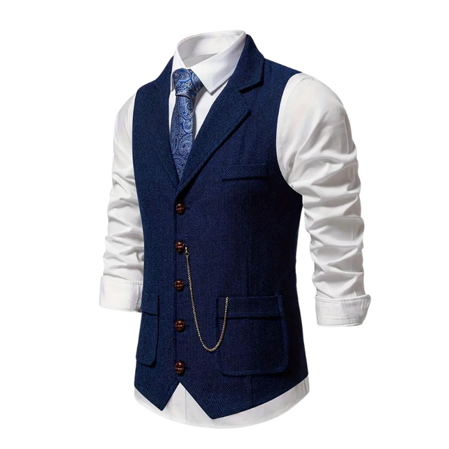 Men’s Herringbone Waistcoat – All-Season