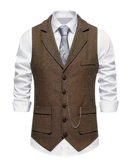 Men’s Herringbone Waistcoat – All-Season