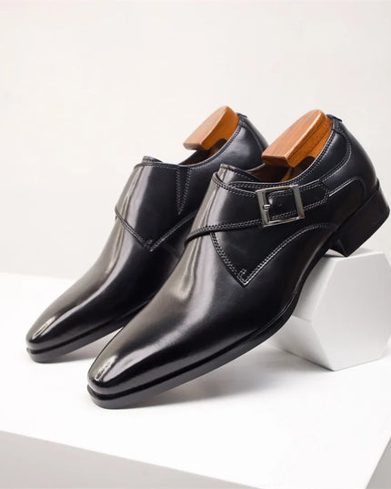 Men’s Italian Monk Strap Dress Shoes – Classic Buckle Detail