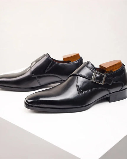 Men’s Italian Monk Strap Dress Shoes – Classic Buckle Detail