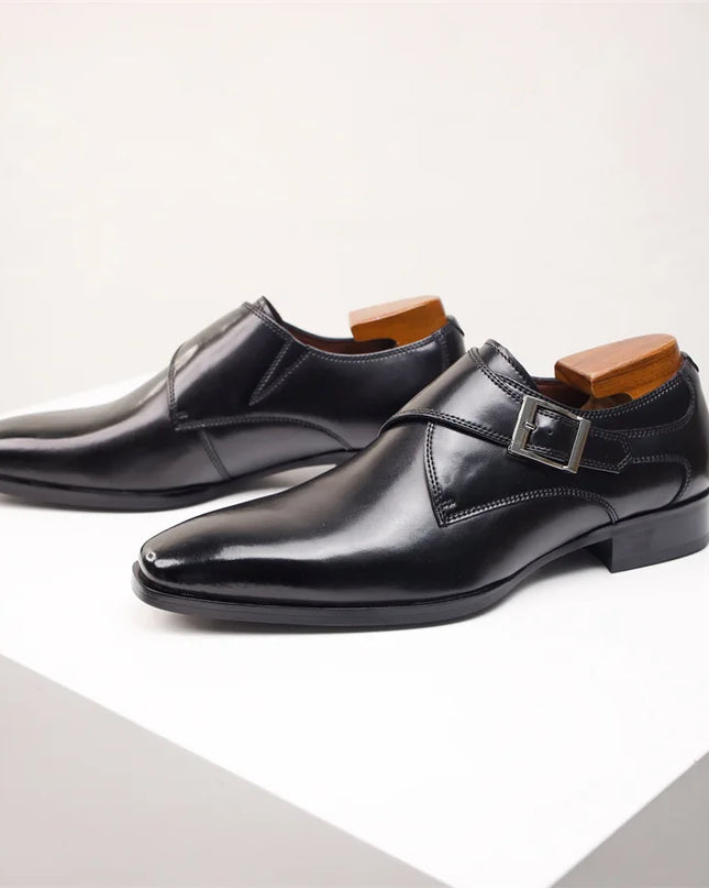 Men’s Italian Monk Strap Dress Shoes – Classic Buckle Detail