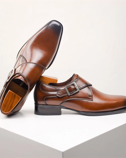 Men’s Italian Monk Strap Dress Shoes – Classic Buckle Detail