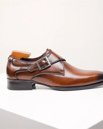 Men’s Italian Monk Strap Dress Shoes – Classic Buckle Detail