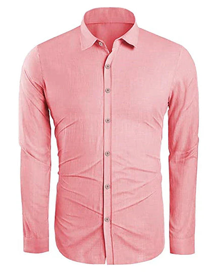 Men’s Linen Long Sleeve Shirt – Spring, Summer