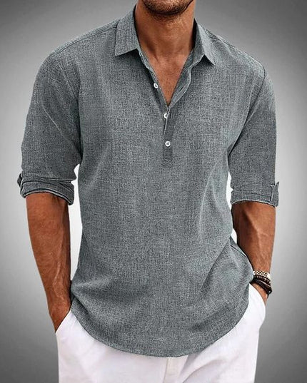 Men’s Linen Polo Shirt – Classic Fit – Spring, Summer