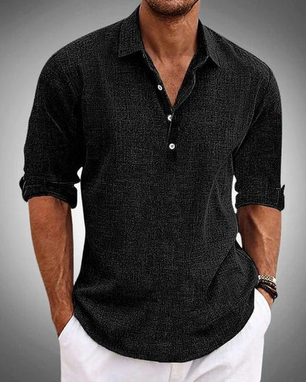 Men’s Linen Polo Shirt – Classic Fit – Spring, Summer
