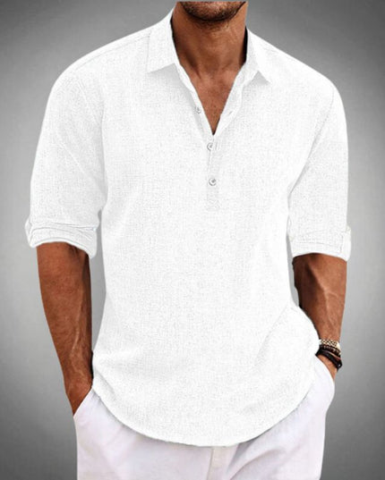 Men’s Linen Polo Shirt – Classic Fit – Spring, Summer