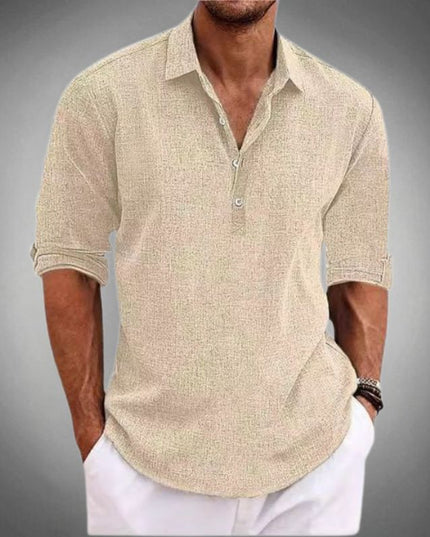 Men’s Linen Polo Shirt – Classic Fit – Spring, Summer