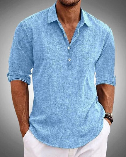 Men’s Linen Polo Shirt – Classic Fit – Spring, Summer