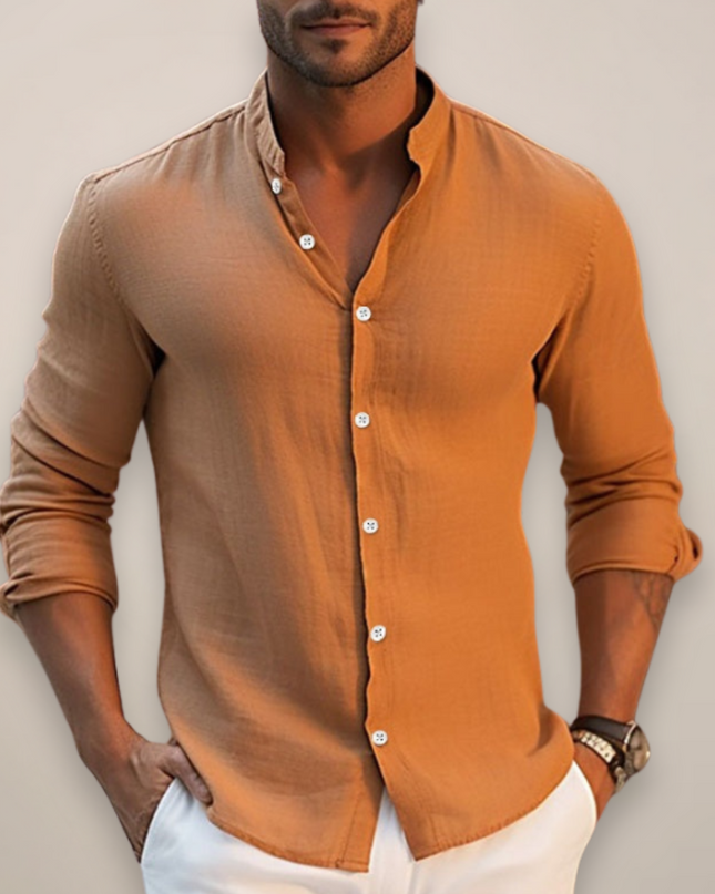 Men’s Linen Summer Shirt – Short Sleeve Casual Button-Up for Sophisticated Look
