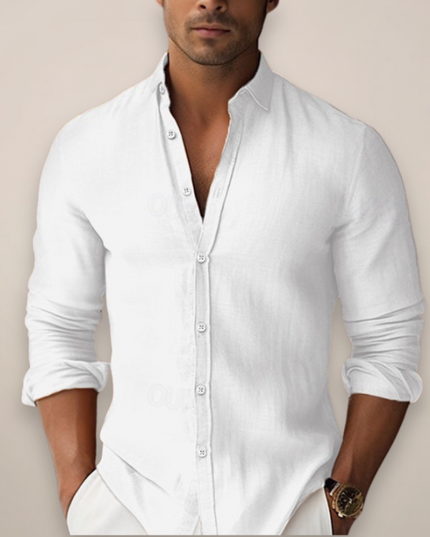 Men’s Linen Summer Shirt – Short Sleeve Casual Button-Up for Sophisticated Look