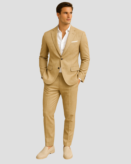 Men's Linen Summer Suit – Structured Two-Piece for Refined Warm-Weather Dressing