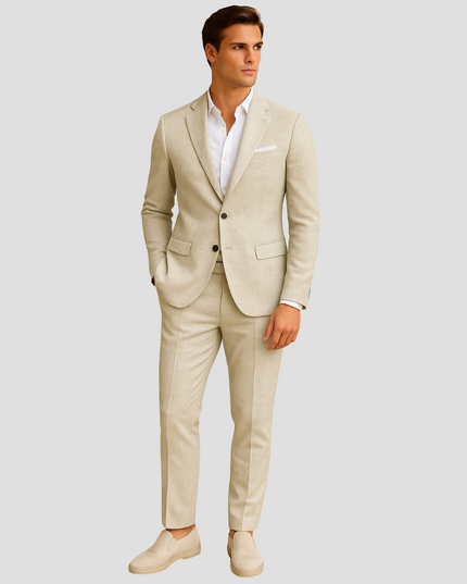 Men's Linen Summer Suit – Structured Two-Piece for Refined Warm-Weather Dressing