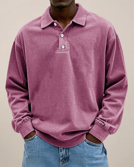 Men’s Long Sleeve Polo Shirt – Relaxed Smart Casual Essential