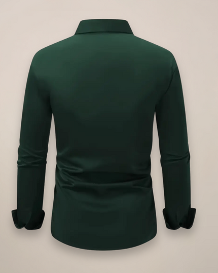 Men’s Long-Sleeve Shirt – Classic Notched Collar, Versatile Smart Style