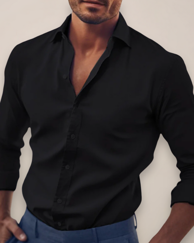 Men’s Long Sleeve Shirt – Smart Button-Up in Classic Colours
