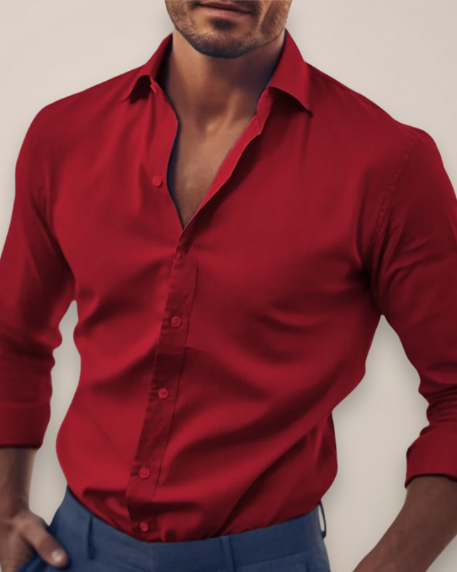 Men’s Long Sleeve Shirt – Smart Button-Up in Classic Colours