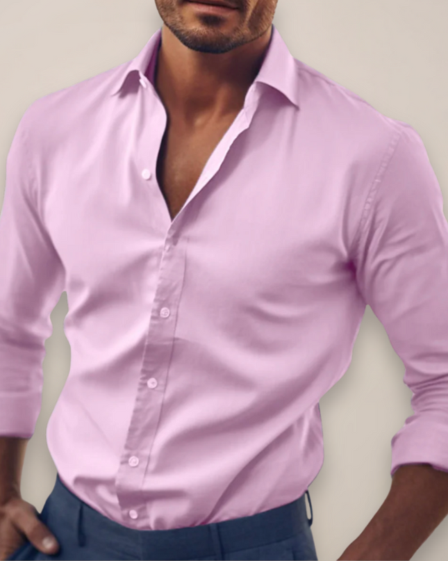 Men’s Long Sleeve Shirt – Smart Button-Up in Classic Colours