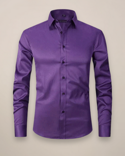 Men’s Long-Sleeved Shirt – Classic Structured Fit with Wrinkle-Free Finish