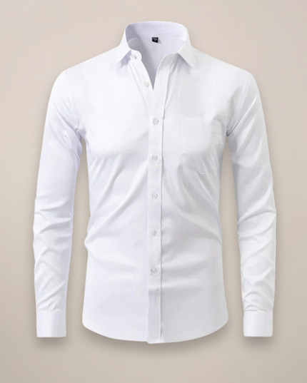 Men’s Long-Sleeved Shirt – Classic Structured Fit with Wrinkle-Free Finish