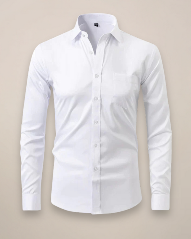 Men’s Long-Sleeved Shirt – Classic Structured Fit with Wrinkle-Free Finish