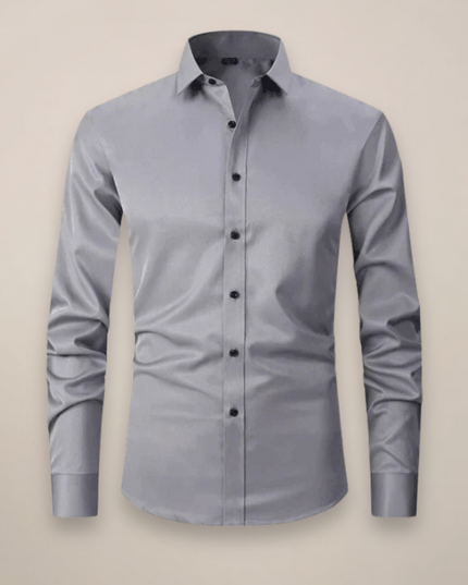 Men’s Long-Sleeved Shirt – Classic Structured Fit with Wrinkle-Free Finish