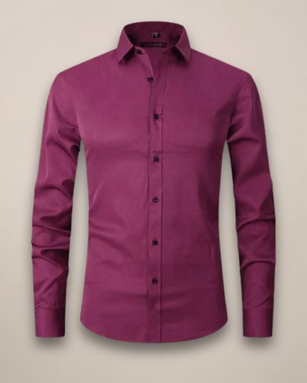 Men’s Long-Sleeved Shirt – Classic Structured Fit with Wrinkle-Free Finish