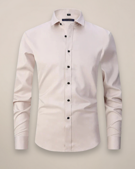 Men’s Long-Sleeved Shirt – Classic Structured Fit with Wrinkle-Free Finish
