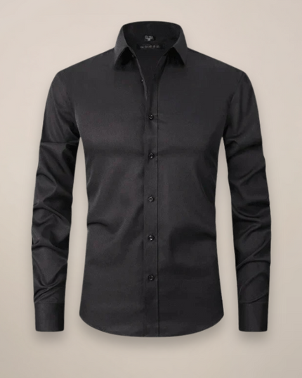 Men’s Long-Sleeved Shirt – Classic Structured Fit with Wrinkle-Free Finish
