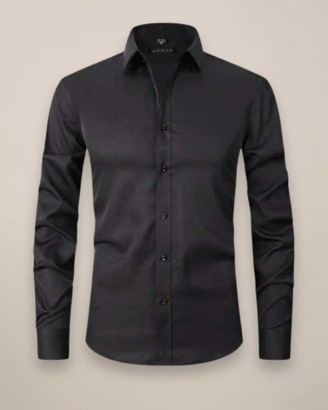 Men’s Long-Sleeved Shirt – Classic Structured Fit with Wrinkle-Free Finish
