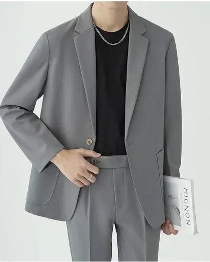 Men’s Modern Minimalist Suit Set – Tailored Fit – Streamlined Design – Formal Two-Piece