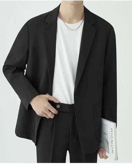 Men’s Modern Minimalist Suit Set – Tailored Fit – Streamlined Design – Formal Two-Piece