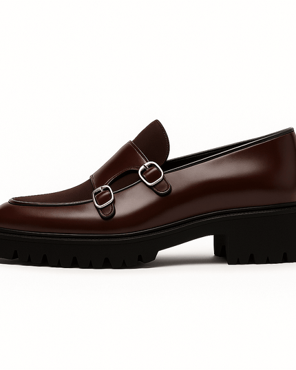 Men’s Monk Strap Loafers – Modern Dress Shoes with Dual Buckle
