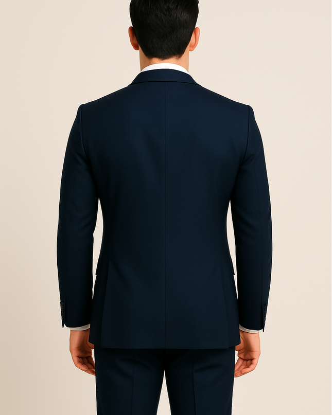 Men’s Navy Three-Piece Suit – Tailored Formal Suit