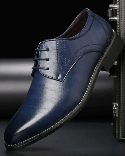 Men’s Oxford Dress Shoes – Brogue Detail – Closed Lace – Formal Fit