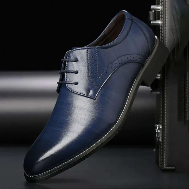 Men’s Oxford Dress Shoes – Brogue Detail – Closed Lace – Formal Fit