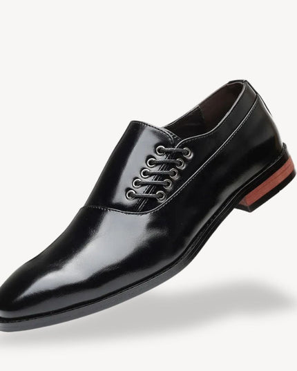 Men’s Oxford Dress Shoes – Pointed Toe Side Lace-Up Formal Design