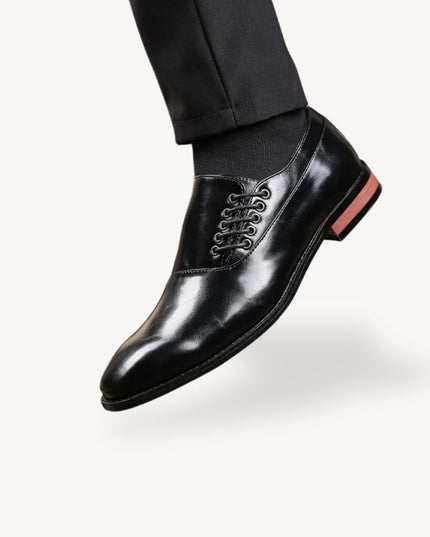Men’s Oxford Dress Shoes – Pointed Toe Side Lace-Up Formal Design