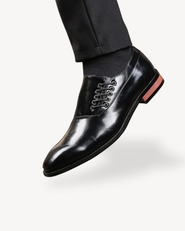 Men’s Oxford Dress Shoes – Pointed Toe Side Lace-Up Formal Design