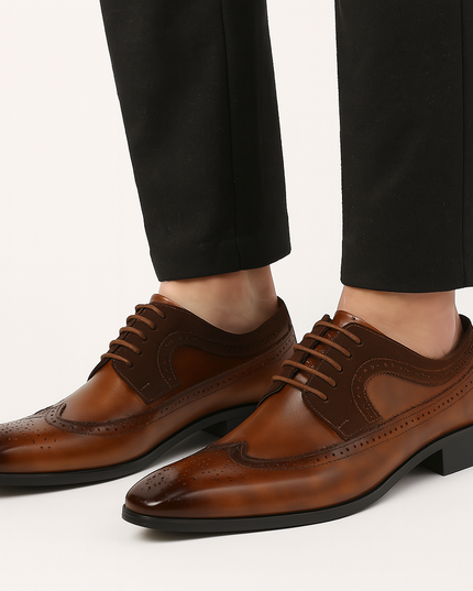 Men’s Oxford Dress Shoes with Wingtip Brogue Detailing – Formal and Smart Casual