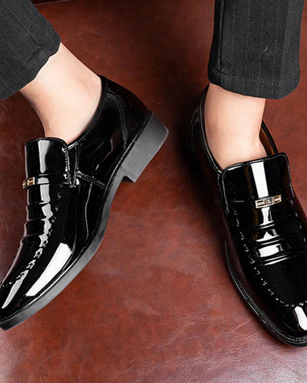 Men’s Patent Leather Loafers – Slip-On Formal Shoes – Elegant & Polished Finish