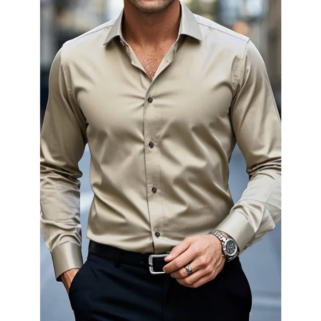 Men’s Slim Fit Shirt – Classic Button-Down Long Sleeves