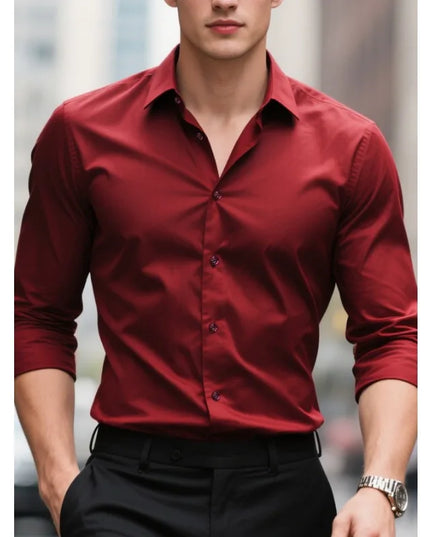 Men’s Slim Fit Shirt – Classic Button-Down Long Sleeves