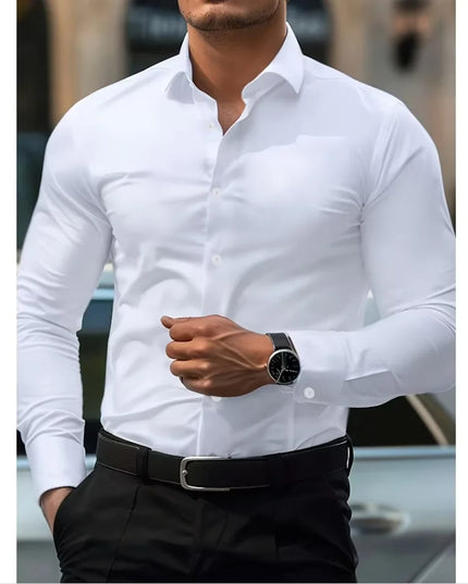 Men’s Slim Fit Shirt – Classic Button-Down Long Sleeves