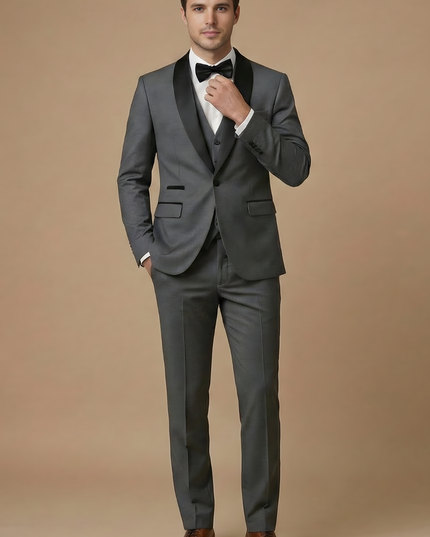 Men’s Slim Fit Three-Piece Suit – Tailored Jacket, Waistcoat and Trousers for Weddings and Formal Occasions