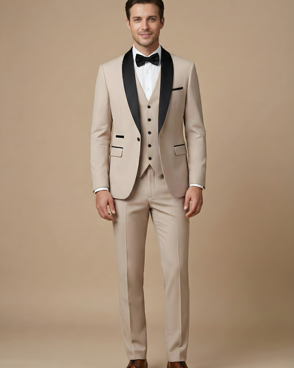 Men’s Slim Fit Three-Piece Suit – Tailored Jacket, Waistcoat and Trousers for Weddings and Formal Occasions