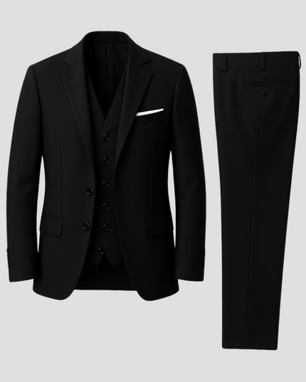 Men’s Slim Fit Three-Piece Suit – Tailored, Notch Lapel