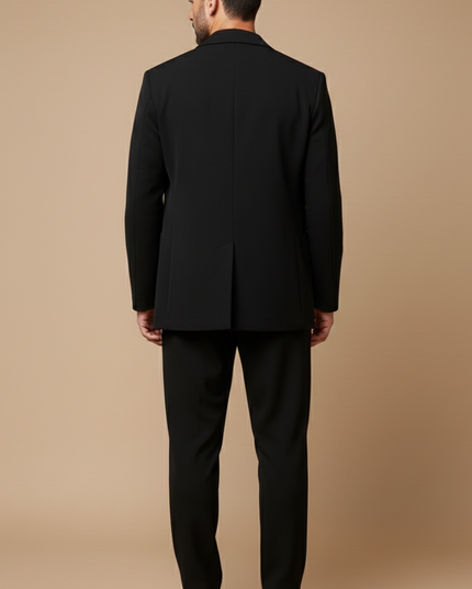 Men’s Slim Fit Two-Piece Suit – Double-Breasted Blazer with Peak Lapels and Tailored Trousers for Smart Occasions