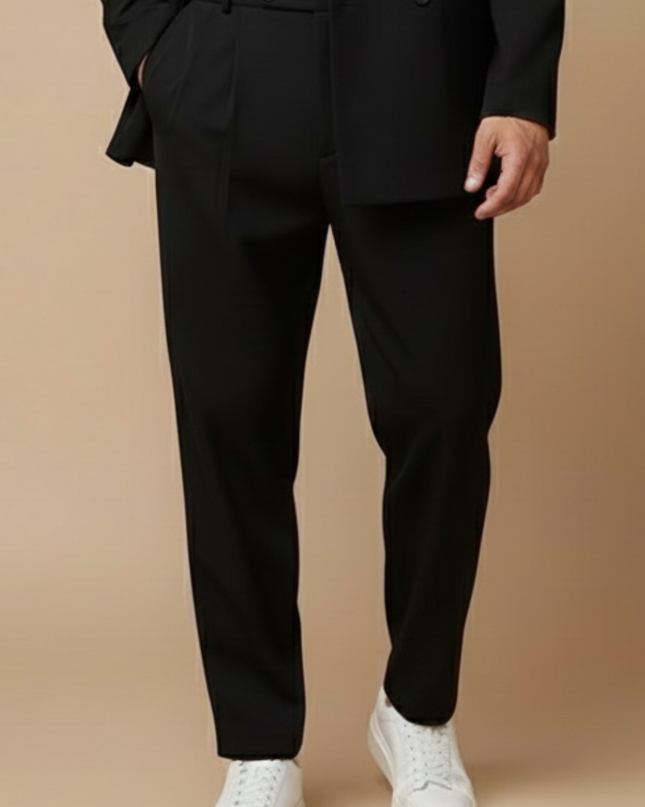 Men’s Slim Fit Two-Piece Suit – Double-Breasted Blazer with Peak Lapels and Tailored Trousers for Smart Occasions