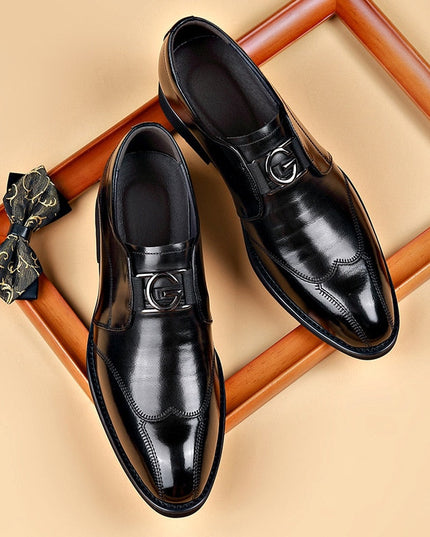 Men’s Slip-On Dress Shoes with Wingtip Detailing – Formal & Business Wear